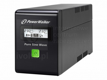 VI 600 SW FR UPS Power Walker Line-Interactive 600VA, bateria 12V 7A